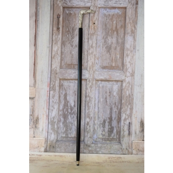 Laska Spacerowa Srebrna - Wygodna Stabilna - Żaba - Aluminium Drewno