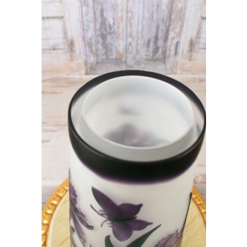 Wazon Emile Galle Style - Grube Szkło - Rośliny - Sygnowany Prezent