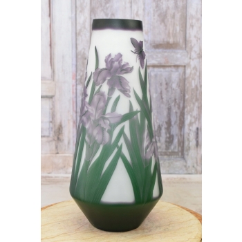 Wazon Emile Galle Style - Grube Szkło - Rośliny - Sygnowany Prezent