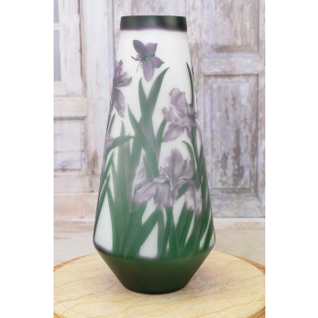 Wazon Emile Galle Style - Grube Szkło - Rośliny - Sygnowany Prezent