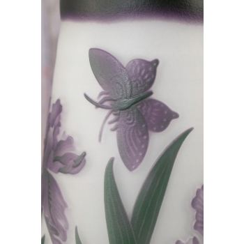 Wazon Emile Galle Style - Grube Szkło - Rośliny - Sygnowany Prezent