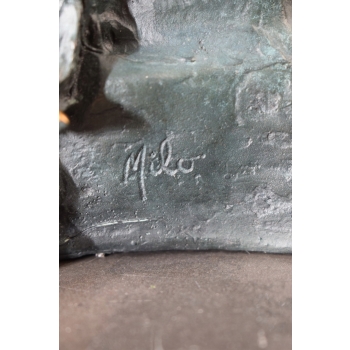 Dostojny Paw - Ptak - Figura z Brązu Rzeźba - Syg Milo Dekoracja Prezent