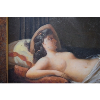 Portret - Naga Kobieta - Akt - Obraz Olejny - Złota Rama
