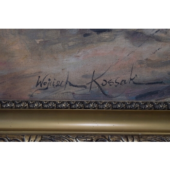 Wojciech Kossak - Wesele Krakowskie - Polski Stary Obraz Olejny 127x89cm