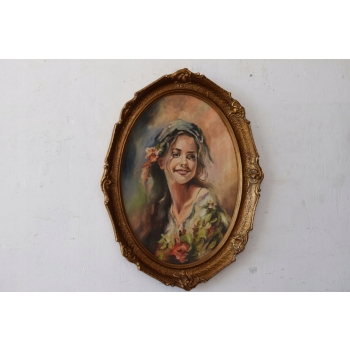 Olga Boznańska - Dziewczyna z Kwiatami - Stary Polski Obraz