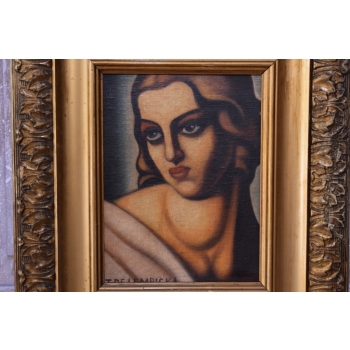 Tamara De Łempicka - Kobieta w Sukni - Art Deco - Stary Obraz Olejny