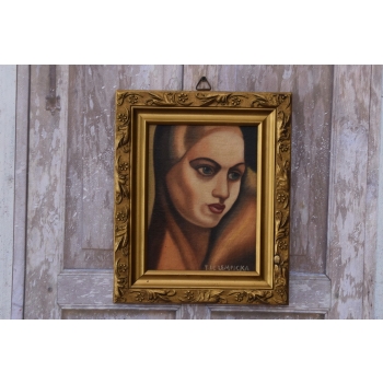 Tamara De Łempicka - Portret Dziewczyny - Art Deco - Stary Obraz Olejny
