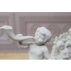Aniołki W Rydwanie - Anioł Rydwan - Figura Biała Porcelana Dekoracja Miśnia