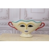 Porcelanowy Wazon Vallauris 1960 - Twarz - Abstrakcja Unikat z Francji