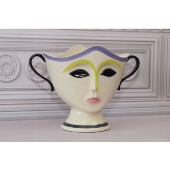 Porcelanowy Wazon Vallauris 1960 - Twarz Buzia Abstrakcja Unikat z Francji