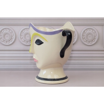 Porcelanowy Wazon Vallauris 1960 - Twarz Buzia Abstrakcja Unikat z Francji