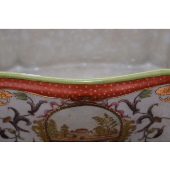 Szkatuła Bomboniera - Porcelana + Brąz - Wieś