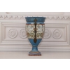 PORCELANOWA MISA WAZA - Niebieska - Porcelana + Brąz - Prezent