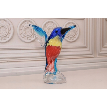 Szkło Murano Style - Kolorowy Koliber - Ptak - Figura