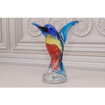 Szkło Murano Style - Kolorowy Koliber - Ptak - Figura