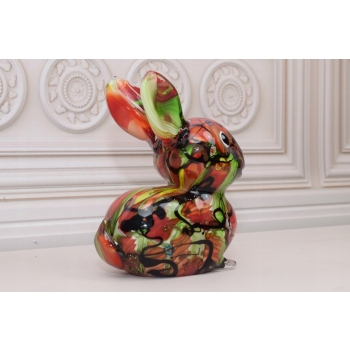 Szkło Murano Style - Kolorowy Królik Zając - Figura