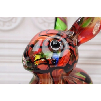 Szkło Murano Style - Kolorowy Królik Zając - Figura