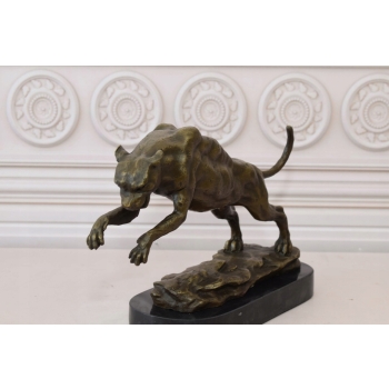 Groźny Gepard Puma - Figura z Brązu - Dekoracja