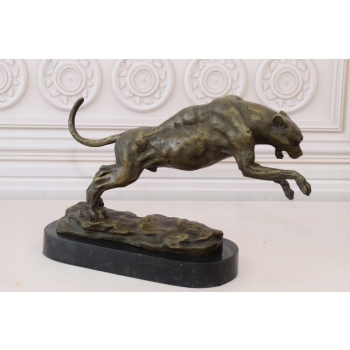 Groźny Gepard Puma - Figura z Brązu - Dekoracja