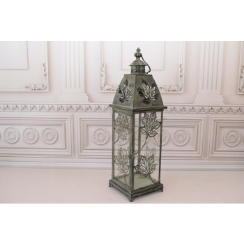 Lampion Latarnia na Świece - Liście - Vintage - Lampa Dekoracja