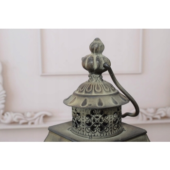 Lampion Latarnia na Świece - Liście - Vintage - Lampa Dekoracja