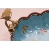Niebieska Porcelanowa Patera - Motyle Kwiaty - Dekoracja
