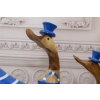 Drewno Teakowe Teak Rodzina Kaczek Kaczki Kaczka - Figura Rękodzieło