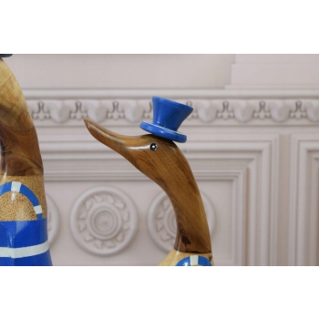 Drewno Teakowe Teak Rodzina Kaczek Kaczki Kaczka - Figura Rękodzieło