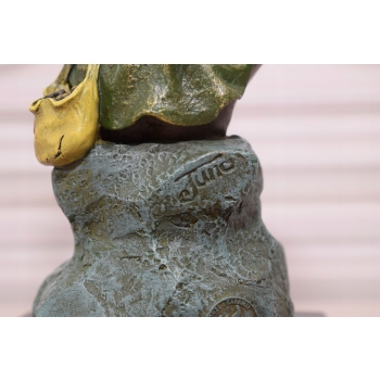 ŚMIESZNY GNOM SKRZAT GOBLIN - figura z brązu
