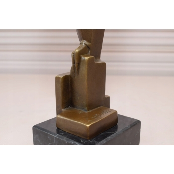 Nowoczesna Sowa Art Deco - Symbol Nauki Prezent dla Studenta Figura z Brązu