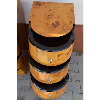 Dwa Nakastliki Stoliki Szafki Nocne Art Deco - 3 Szuflady KOMPLET