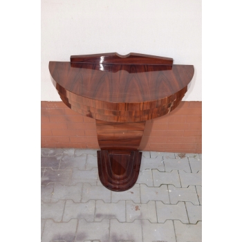 Drewniany Stolik Kawowy Art Deco - Konsola Stół - Unikat