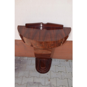Drewniany Stolik Kawowy Art Deco - Konsola Stół - Unikat