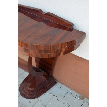 Drewniany Stolik Kawowy Art Deco - Konsola Stół - Unikat