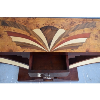 Drewniana Konsola Stolik Art Deco - Komoda - Pomocnik - Francja Unikat