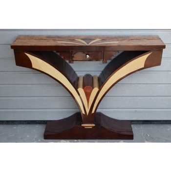 Drewniana Konsola Stolik Art Deco - Komoda - Pomocnik - Francja Unikat