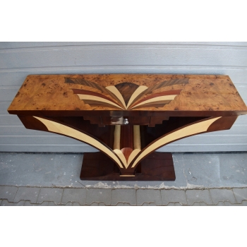 Drewniana Konsola Stolik Art Deco - Komoda - Pomocnik - Francja Unikat