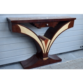 Drewniana Konsola Stolik Art Deco - Komoda - Pomocnik - Francja Unikat