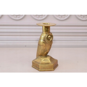 Świecznik z Brązu - Sowa - ART DECO - Vintage Unikat - Figura Sowa