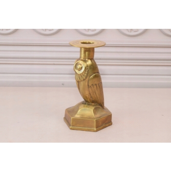 Świecznik z Brązu - Sowa - ART DECO - Vintage Unikat - Figura Sowa