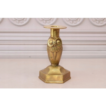 Świecznik z Brązu - Sowa - ART DECO - Vintage Unikat - Figura Sowa