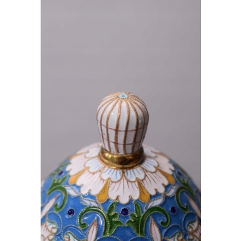 Srebrne Złocone Jajo - Srebro Emalia Carska Rosja pr. 84 - 460g - FABERGE