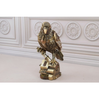 Steampunk Mechaniczny Kruk - Ptak - Statuetka Rzeźba Prezent