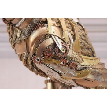 Steampunk Mechaniczny Kruk - Ptak - Statuetka Rzeźba Prezent