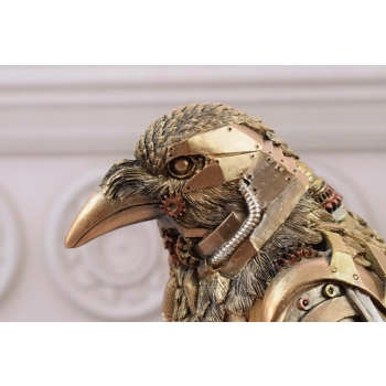Steampunk Mechaniczny Kruk - Ptak - Statuetka Rzeźba Prezent