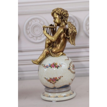 Zestaw Grających Aniołów - Anioły - Porcelana + Brąz - Dekoracja