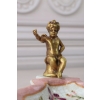 Porcelanowa Mini Patera - Mydelniczka - Porcelana + Figura z Brązu Amor