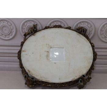 Biała Patera - 4 Amory Anioły - Porcelana + Brąz - Złocony Unikat