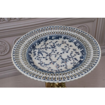 Porcelanowa Ażurowa Patera Trzy Nimfy - Porcelana + Brąz - Okazała Prezent