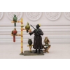 Treser Arab z Papugami - Figura z Brązu - Kolekcja Vienna